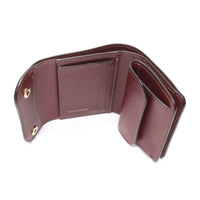 画像5: WILD SWANS（ワイルドスワンズ）ENO（イーノ）ミニ3つ折りウォレット/ブラック"シェルコードバン"×バーガンディ"型押しサドルプルアップ"