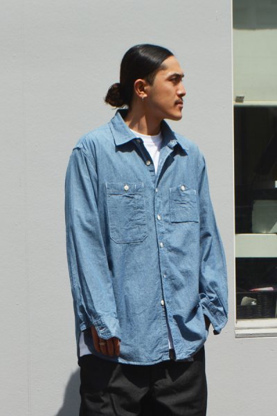 画像11: 【PointUp10%11/10迄】ENGINEERED GARMENTS（エンジニアードガーメンツ）WORK SHIRT（ワークシャツ）"4.5oz Cotton Chambray" / Blue（ライトブルー）