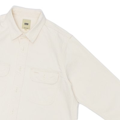 画像4: F.O.B FACTORY（エフオービーファクトリー）WORK SHIRT（オックスワークシャツ）"Work Twill" / Ecru（エクリュ）