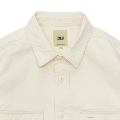 画像3: F.O.B FACTORY（エフオービーファクトリー）WORK SHIRT（オックスワークシャツ）"Work Twill" / Ecru（エクリュ）