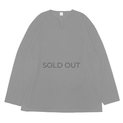 画像1: blurhms ROOTSTOCK（ブラームスルーツストック）Rough&Smooth Thermal Over-Neck L/S（ラフ&スムースサーマルオーバーネックシャツ ロングスリーブ）/ Heather Charcoal（ヘザーチャコール）