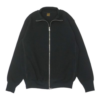 画像1: *A VONTADE（アボンタージ）Big Waffle Drivers Zip Cardigan（ビッグワッフルドライバーズジップカーディガン）/ Black（ブラック）