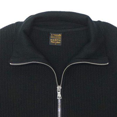 画像3: *A VONTADE（アボンタージ）Big Waffle Drivers Zip Cardigan（ビッグワッフルドライバーズジップカーディガン）/ Black（ブラック）