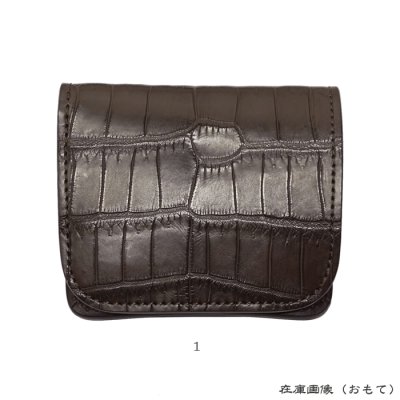画像9: WILD SWANS（ワイルドスワンズ）CASA（カーサ）コンパクトウォレット/チョコ"クロコダイル"×ダークブラウン"イングリッシュブライドル"