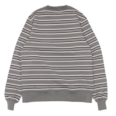 画像2: BARBARIAN（バーバリアン）Heavy Weight Crew Neck Shirt（ヘビーウェイト クルーネックシャツ） "Nine 4crs Stripes Repeat” / Graphite×Grey×Ivory×Black（グラファイト×グレー×アイボリー×ブラック）
