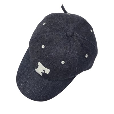 画像4: FULLCOUNT（フルカウント）#6843 6Panel Denim Baseball Cap（6パネルデニムベースボールキャップ）‘F' Patch / Indigo Blue（インディゴブルー）