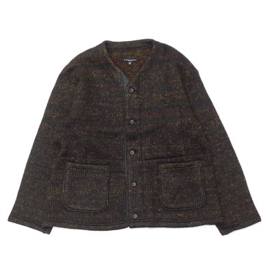 画像1: ENGINEERED GARMENTS（エンジニアードガーメンツ）KNIT CARDIGAN（ニットカーディガン）"Wool Poly Nep Sweater Knit" / Brown（ブラウン）