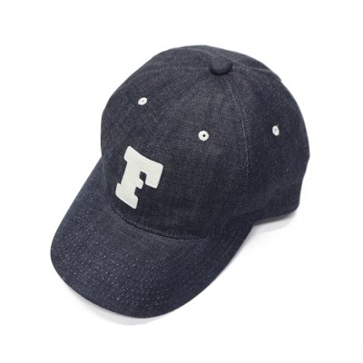 画像3: FULLCOUNT（フルカウント）#6843 6Panel Denim Baseball Cap（6パネルデニムベースボールキャップ）‘F' Patch / Indigo Blue（インディゴブルー）