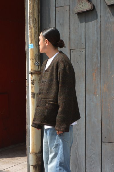 画像7: ENGINEERED GARMENTS（エンジニアードガーメンツ）KNIT CARDIGAN（ニットカーディガン）"Wool Poly Nep Sweater Knit" / Brown（ブラウン）