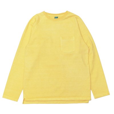 画像1: Good On（グッドオン）Long Sleeve Heavy Raglan Pocket Tee（ロングスリーブヘビーラグランポケットTシャツ）"Pigment Dye" / Straw（ストロー）