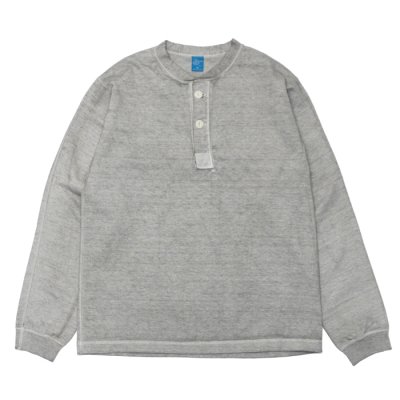 画像1: Good On（グッドオン）Long Sleeve Heavy Henley Neck Tee（ロングスリーブヘビーヘンリーネックTシャツ）"Pigment Dye" / Ash（アッシュ）