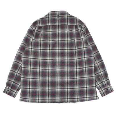 画像2: *A VONTADE（アボンタージ）Wooi Plaid Open Color Shirt（ウールプレイドオープンカラーシャツ）/ Grey×Red（グレー×レッド）