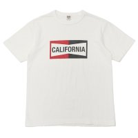 BARNS OUTFITTERS (バーンズアウトフィッターズ) "STANDARD" TSURI-AMI Crew Print T-Shirt (吊り編みクループリントTシャツ)"CALIFORNIA" / White（ホワイト）