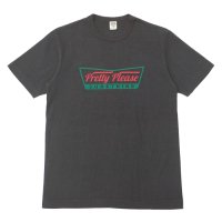 BARNS OUTFITTERS (バーンズアウトフィッターズ) "STANDARD" TSURI-AMI Crew Print T-Shirt (吊り編みクループリントTシャツ)"Pretty Pleace" / Black (ブラック)