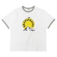 BARNS OUTFITTERS (バーンズアウトフィッターズ) Ringer Print Tee Shirt（リンガープリントTシャツ）”GARPEFLUITE?/ White(ホワイト)
