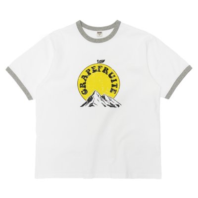 画像1: BARNS OUTFITTERS (バーンズアウトフィッターズ) Ringer Print Tee Shirt（リンガープリントTシャツ）”GARPEFLUITE?/ White(ホワイト)