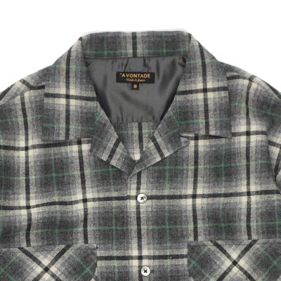 画像3: *A VONTADE（アボンタージ）Wool Plaid Open Color Shirt（ウールプレイドオープンカラーシャツ）/ Grey×Green（グレー×グリーン）