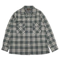 *A VONTADE（アボンタージ）Wool Plaid Open Color Shirt（ウールプレイドオープンカラーシャツ）/ Grey×Green（グレー×グリーン）