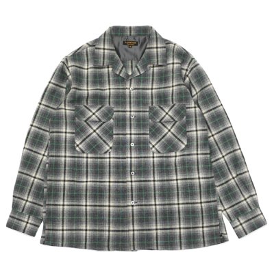 画像1: *A VONTADE（アボンタージ）Wooi Plaid Open Color Shirt（ウールプレイドオープンカラーシャツ）/ Grey×Green（グレー×グリーン）