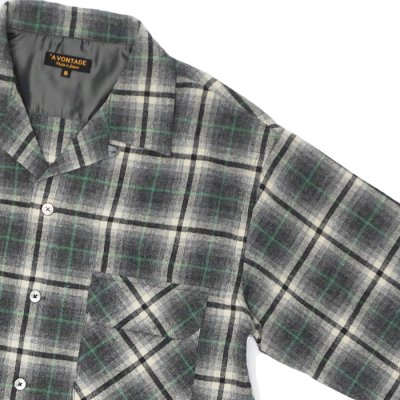 画像4: *A VONTADE（アボンタージ）Wool Plaid Open Color Shirt（ウールプレイドオープンカラーシャツ）/ Grey×Green（グレー×グリーン）