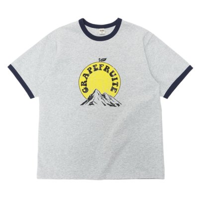 画像1: BARNS OUTFITTERS (バーンズアウトフィッターズ) Ringer Print Tee Shirt（リンガープリントTシャツ）”GARPEFLUITE?/ Grey (グレー)