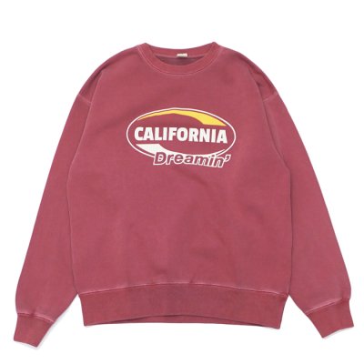 画像1: BARNS OUTFITTERS (バーンズアウトフィッターズ）Super Heavy Weight  Sweat Shirt（スーパーヘビーウェイトスウェットシャツ）"Calfornia Dreamin'" / Red（レッド）