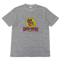 BARNS OUTFITTERS (バーンズアウトフィッターズ) "STANDARD" TSURI-AMI Crew Print T-Shirt (吊り編みクループリントTシャツ)"BIG-SUN" / Grey (グレー)