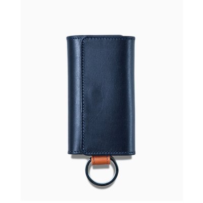 画像1: Whitehouse Cox(ホワイトハウスコックス)S9692 Key Case With Ring(キーケース)/Navy×Tan(ネイビー×タン)