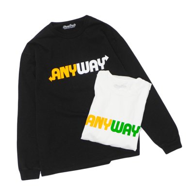 画像1: Sloppy Supply（スラッピーサプライ）Long Sleeve Print Tee（ロングスリーブプリントTシャツ）"ANYWAY"/ White（ホワイト）・Black（ブラック）