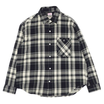 画像1: BARNS OUTFITTERS×BIG MAC（バーンズアウトフィッターズ×ビックマック）Flannel L/S Shirt（フランネルロングスリーブシャツ） / Navy（ネイビー）