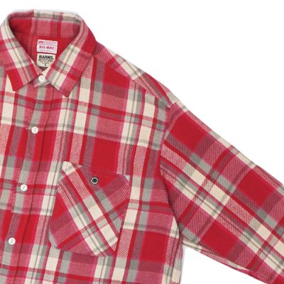 画像4: BARNS OUTFITTERS×BIG MAC（バーンズアウトフィッターズ×ビックマック）Flannel L/S Shirt（フランネルロングスリーブシャツ） / Red（レッド）