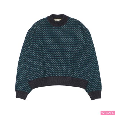画像1: L.L.Bean（エルエルビーン）Ladies Wayne Sweater Bard's-Eye（レディース ウェインセーターバーズアイ）"Japan Edition" / Charcoal×Plum×Teal（チャコール×パルム×ティール）
