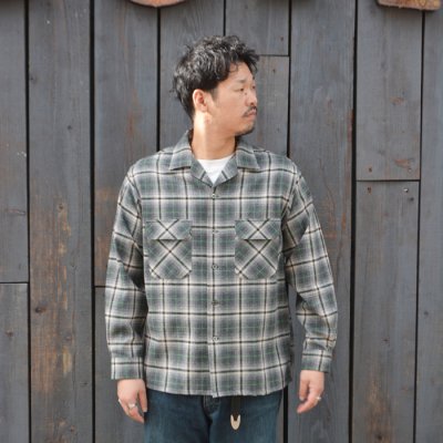 画像7: *A VONTADE（アボンタージ）Wool Plaid Open Color Shirt（ウールプレイドオープンカラーシャツ）/ Grey×Green（グレー×グリーン）