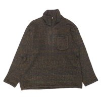 ENGINEERED GARMENTS(エンジニアードガーメンツ)Zip Moc Neck(ジップモックネック)"Wool Poly Nep Sweater Knit" / Brown(ブラウン)