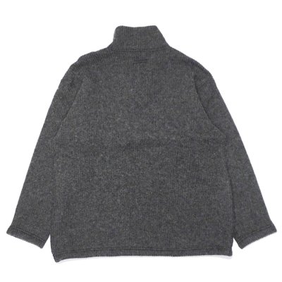 画像2: ENGINEERED GARMENTS（エンジニアードガーメンツ）Zip Moc Neck（ジップモックネック）"Wool Poly Nep Sweater Knit" / Charcoal（チャコール）