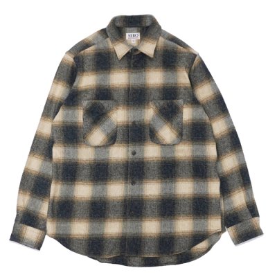 画像1: SERO（セロ）Ombre Check Double Pocket Shirt（オンブレチェック ダブルポケットシャツ）"Heavy Flannel" / Beige（ベージュ）