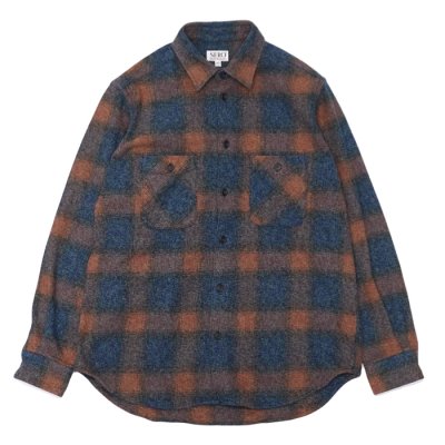 画像1: SERO（セロ）Ombre Check Double Pocket Shirt（オンブレチェック ダブルポケットシャツ）"Heavy Flannel" / Blue（ブルー）