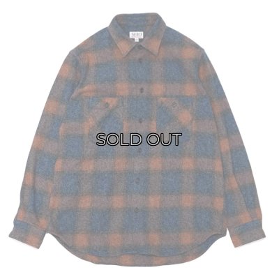 画像1: SERO（セロ）Ombre Check Double Pocket Shirt（オンブレチェック ダブルポケットシャツ）"Heavy Flannel" / Blue（ブルー）