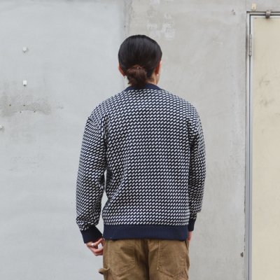 画像10: L.L.Bean（エルエルビーン）Men's Wayne Sweater Bard's-Eye（メンズ ウェインセーターバーズアイ）"Japan Edition" / Navy×Natural（ネイビー×ナチュラル）