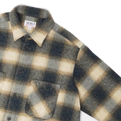 画像4: SERO（セロ）Ombre Check Double Pocket Shirt（オンブレチェック ダブルポケットシャツ）"Heavy Flannel" / Beige（ベージュ）