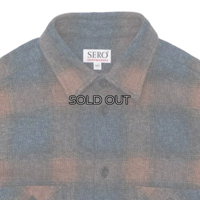 画像3: SERO（セロ）Ombre Check Double Pocket Shirt（オンブレチェック ダブルポケットシャツ）"Heavy Flannel" / Blue（ブルー）