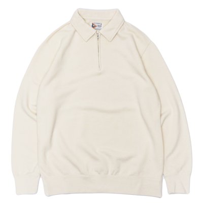 画像1: FELCO（フェルコ）L/S Half Zip Collar Sweat（ロングスリーブハーフジップカラースウェット）"10oz MD WEIGHT FRENCH TERRY” / Off White（オフホワイト）