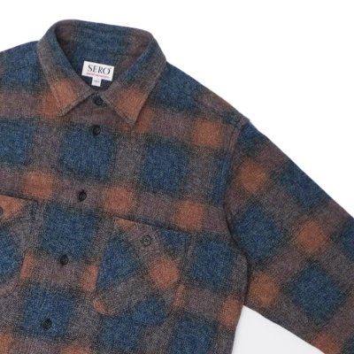 画像4: SERO（セロ）Ombre Check Double Pocket Shirt（オンブレチェック ダブルポケットシャツ）"Heavy Flannel" / Blue（ブルー）