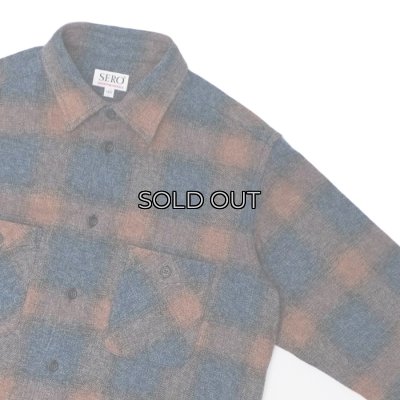 画像4: SERO（セロ）Ombre Check Double Pocket Shirt（オンブレチェック ダブルポケットシャツ）"Heavy Flannel" / Blue（ブルー）