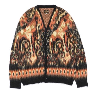 画像1: NEEDLES（ニードルズ）Mohair Cardigan（モヘアカーディガン）"Paisley" / Black（ブラック）