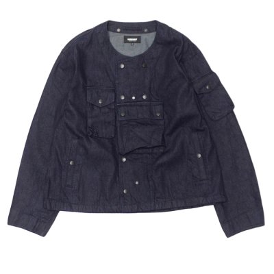 画像1: MODMNT（モドメント）COLLARLESS JKT（カラーレスジャケット）/ Navy（ネイビー）