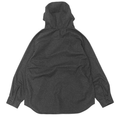 画像2: MODMNT（モドメント）TWEED KNIT HOODED SHIRT（ツウィードニットフーデットシャツ）/ Black（ブラック）
