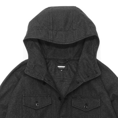 画像4: MODMNT（モドメント）TWEED KNIT HOODED SHIRT（ツウィードニットフーデットシャツ）/ Black（ブラック）