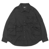 MODMNT（モドメント）T/TWEED UTILITY CPO SHIRT（ツウィードユーティリティCPOシャツ）/ Black（ブラック）