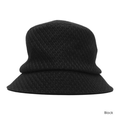 画像3: O/EIGHTH（オーエイス）Type Y HAT （タイプ・Y）"Wool Rayon Diagonal" / Black+White（ブラック＋ホワイト）・Black（ブラック）